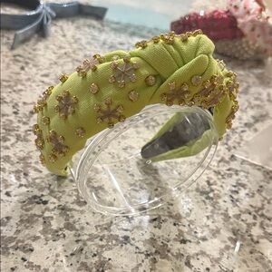 Lele Sadoughi Embellished Green Headband